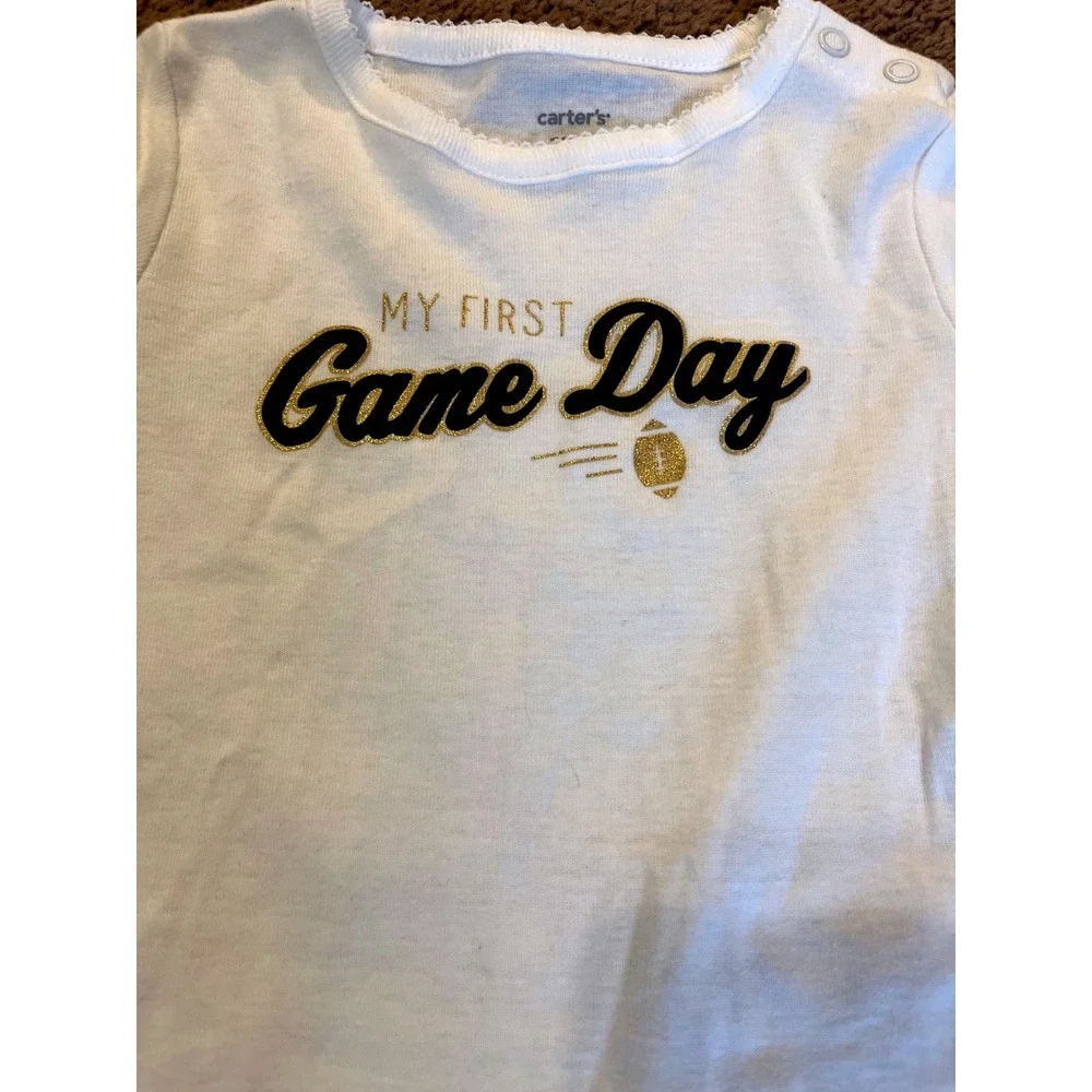 Carters 12M Outfit My First‎ Game Day Football Bodysuit Tutu Leggings Set NwT